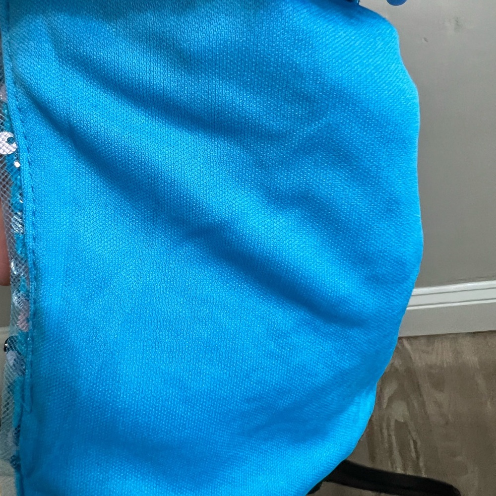 Blue V Neck Side Slit Sequin Bodycon Mini Dress - Picture 8 of 10
